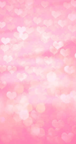 Sparkling Bokeh Pink Hearts Iphone Wallpaper