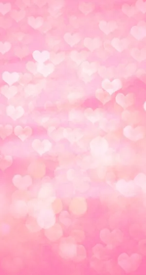 Sparkling Bokeh Pink Hearts Iphone Wallpaper