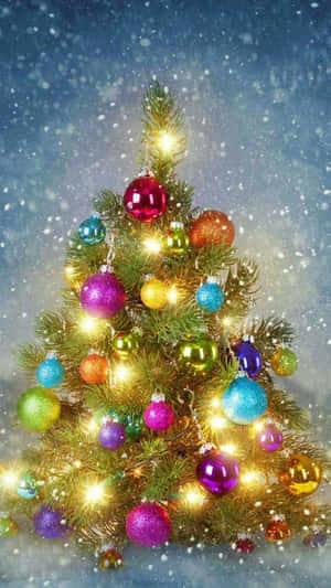 Sparkling Christmas Treei Phone Wallpaper Wallpaper