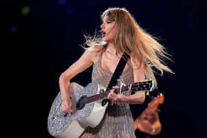 Sparkling Guitar Performance Wallpaper