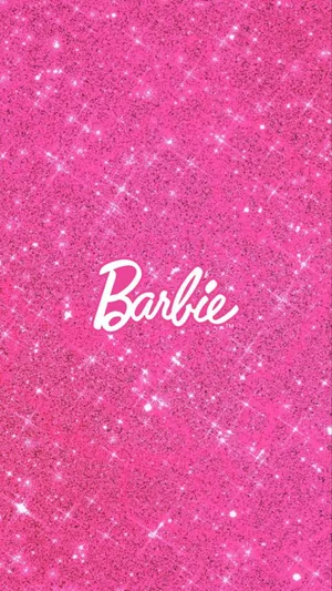 Sparkling Pink Barbie Logo Wallpaper Wallpaper