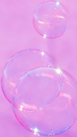 Sparkling Pink Bubbles Aesthetic Wallpaper
