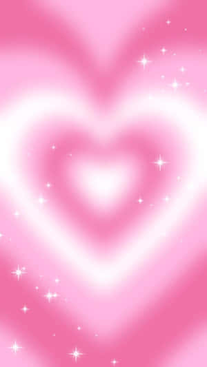 Sparkling Pink Heart Background Wallpaper
