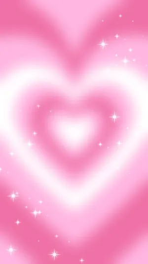 Sparkling Pink Heart Background Wallpaper
