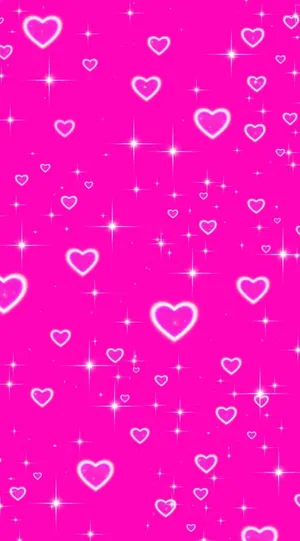 Sparkling Pink Hearts Background Wallpaper