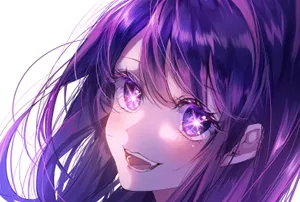 Sparkling Purple Eyes Anime Girl Wallpaper