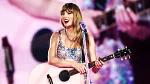 Sparkling Singer Guitar Performance Wallpaper