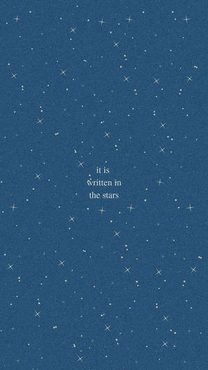 Sparkling Stars On Blue Aesthetic Quote Iphone Wallpaper