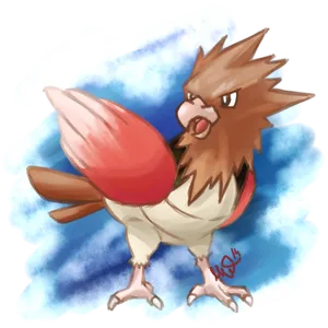 Spearow Fanart With Blue And White Wallpaper