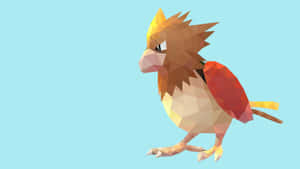 Spearow Fanart With Plain Blue Wallpaper