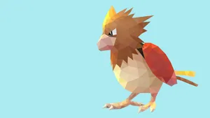 Spearow Fanart With Plain Blue Wallpaper