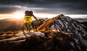 Specialized Mountain Bike On A Snowy Mountain Wallpaper