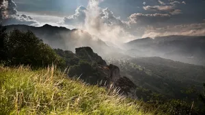 Spectacular City Skyline With Vibrant Sunset Wallpaper