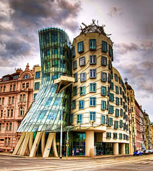 Spectacular Hdr Image Of The Dancing House Wallpaper