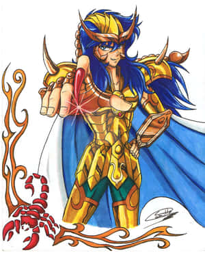 Spectacular Illustration Of The Aquarius Knight, Scorpio Milo Wallpaper