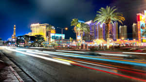 Spectacular Las Vegas Skyline At Night Wallpaper