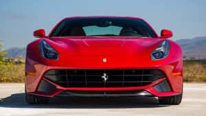 Spectacular Red Ferrari F12 Berlinetta In High Definition Wallpaper