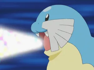 Spectacular Sealeo Unleashing Ice Beam Attack Wallpaper