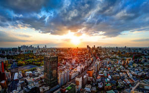 Spectacular Sunset In Tokyo Wallpaper