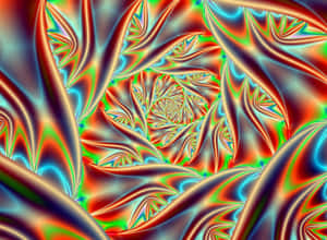 Spectacular Trippy Neon Lights In Abstract Design Wallpaper