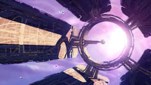 Spectacular View Of The Mass Effect Citadel In Space Wallpaper