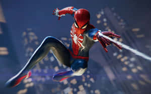 Spectacular Web-slinging Hero In Action Wallpaper