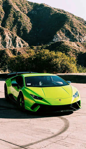 Speed Up Your Style Game With This Flashy Green Lamborghini. Wallpaper