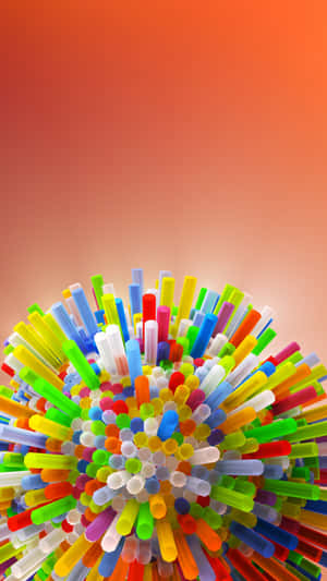 Sphere Shaped Straw Colorful 4k Phone Wallpaper