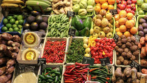 Spices And Vegetables Market Wallpaper