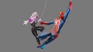 Spider Gwen And Spider Man Team Up Wallpaper