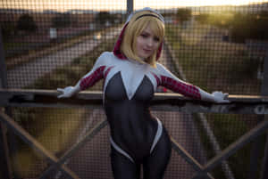 Spider Gwen Cosplay Dusk Portrait Wallpaper