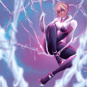 Spider Gwen Elegant Web Slinger Artwork Wallpaper