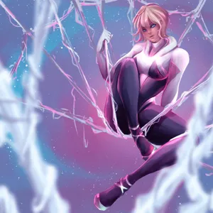 Spider Gwen Elegant Web Slinger Artwork Wallpaper