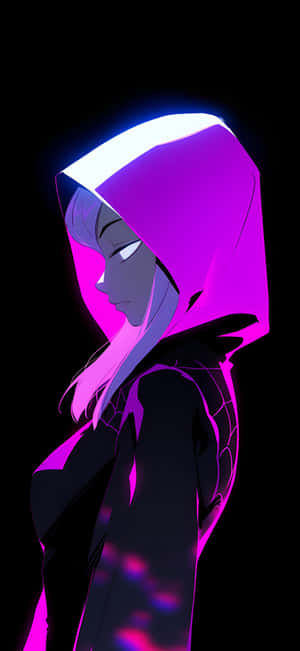 Spider Gwen Neon Glow Artwork Wallpaper