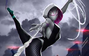 Spider Gwen Stands Triumphant Wallpaper