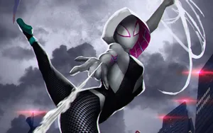 Spider Gwen Stands Triumphant Wallpaper