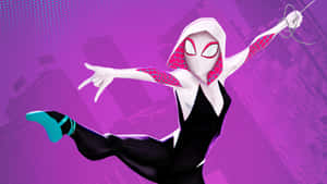 Spider Gwen Swinging Action Wallpaper