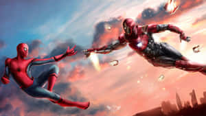 Spider Man And Iron Man, Two Of Marvel’s Most Beloved Superheroes Wallpaper