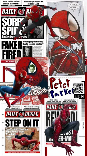 Spider Man Daily Bugle Collage Wallpaper