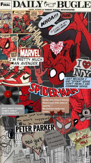 Spider Man Daily Bugle Collage Wallpaper