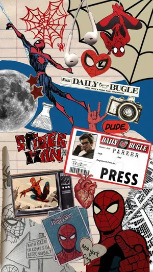 Spider Man Daily Bugle Collage Wallpaper