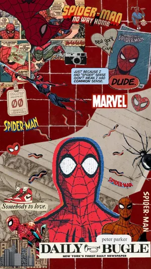 Spider Man Daily Bugle Collage Wallpaper