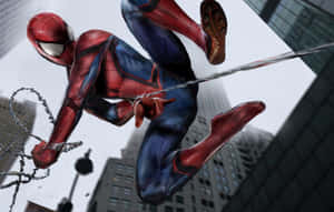 Spider-man In Action From The Movie Homecoming Wallpaper