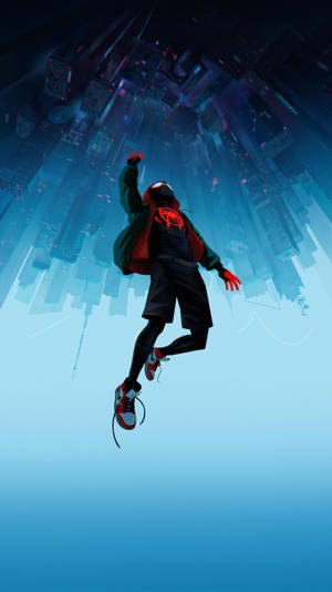 Spider-man Into The Spider-verse Blue Wallpaper