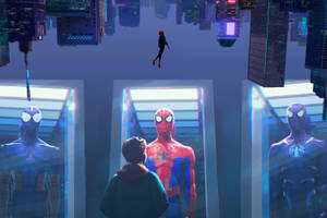 Spider Man Into The Spider Verse Mannequins Wallpaper