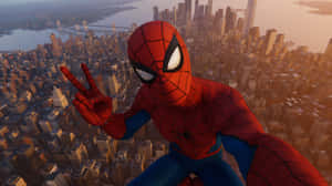 Spider Man Ps4 4k Peace Sign Selfie Video Game Wallpaper