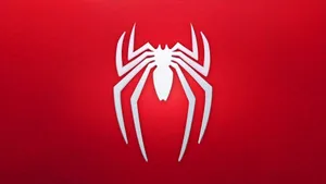 Spider Man Ps4 4k White Spider Logo Red Background Wallpaper