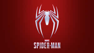 Spider Man Ps4 Silver Logo On Red Desktop Wallpaper