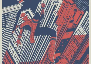 Spider-man Slinging Through The City Wallpaper