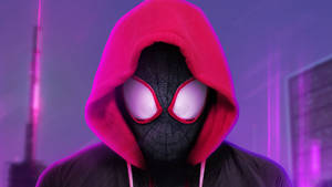 Spider Man Spider Verse Red Hoodie Wallpaper